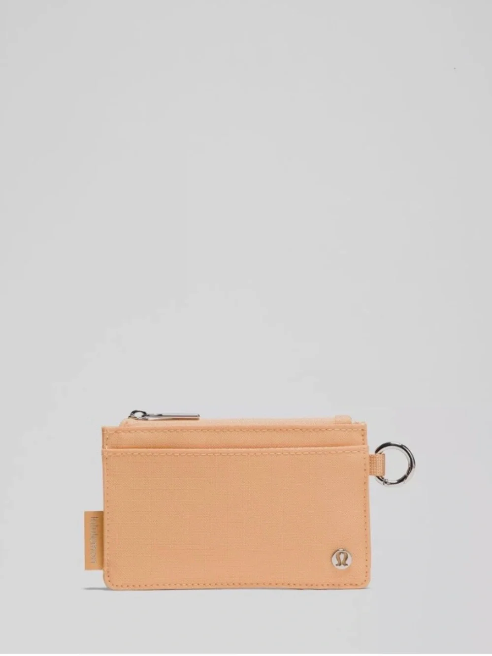 NWT lululemon Clippable Card Case with Key Ring, Rock Melon/Silver